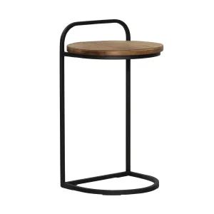 Sleek Tech Station: Modern Teak End Table