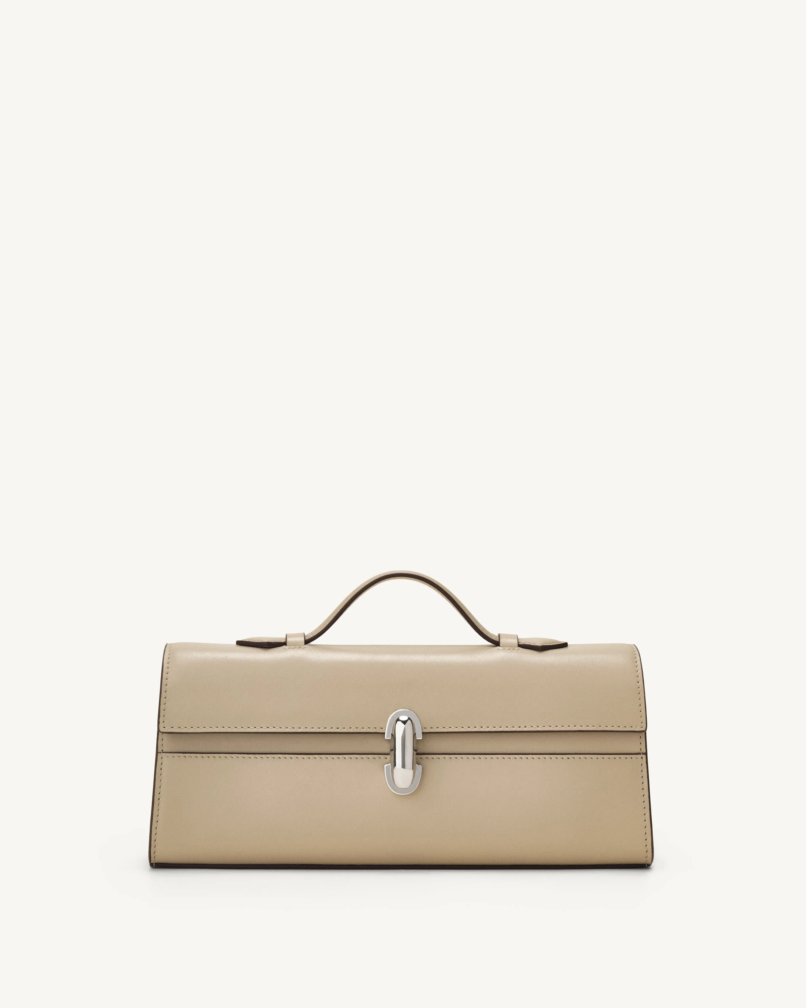 Slim Symmetry Pochette in Bone Leather