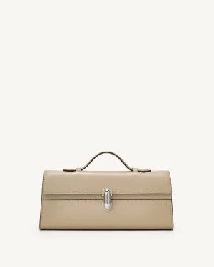 Slim Symmetry Pochette in Bone Leather