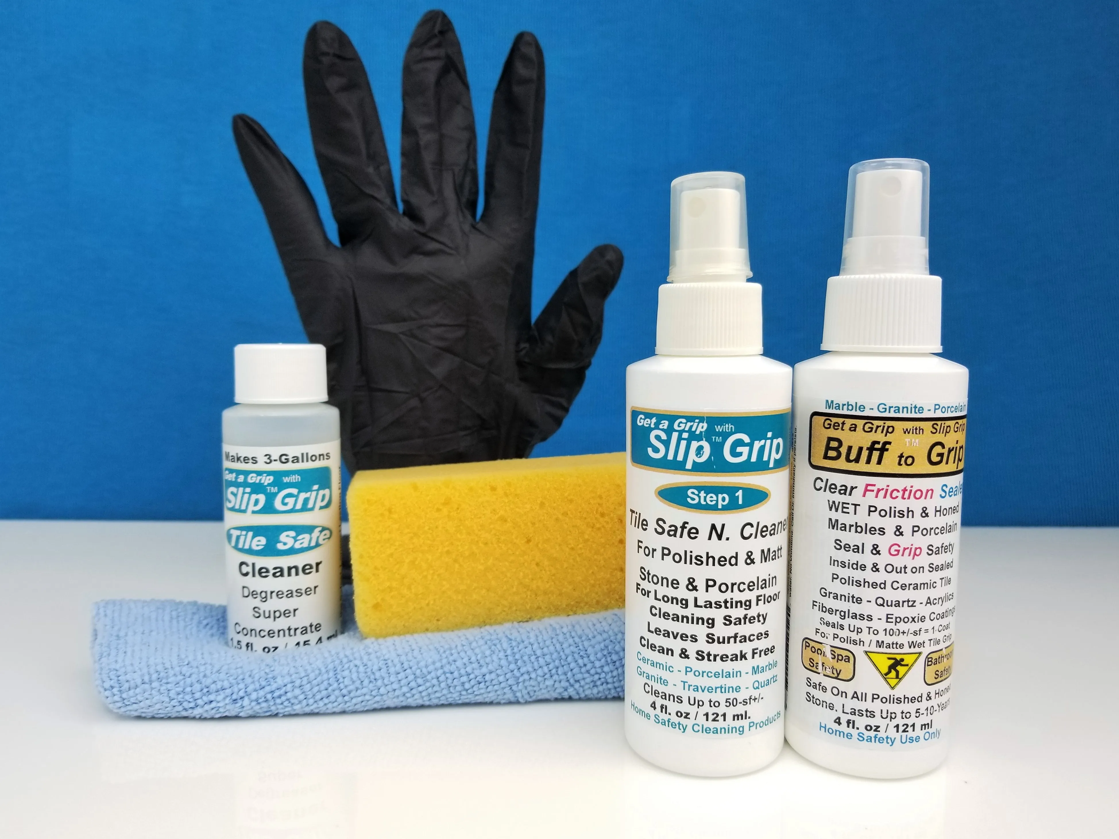 Slip Grip - Buff to Grip Friction Sealer & Cleaners   Starter Tool Kit & 4-Gal: Cleaner mix
