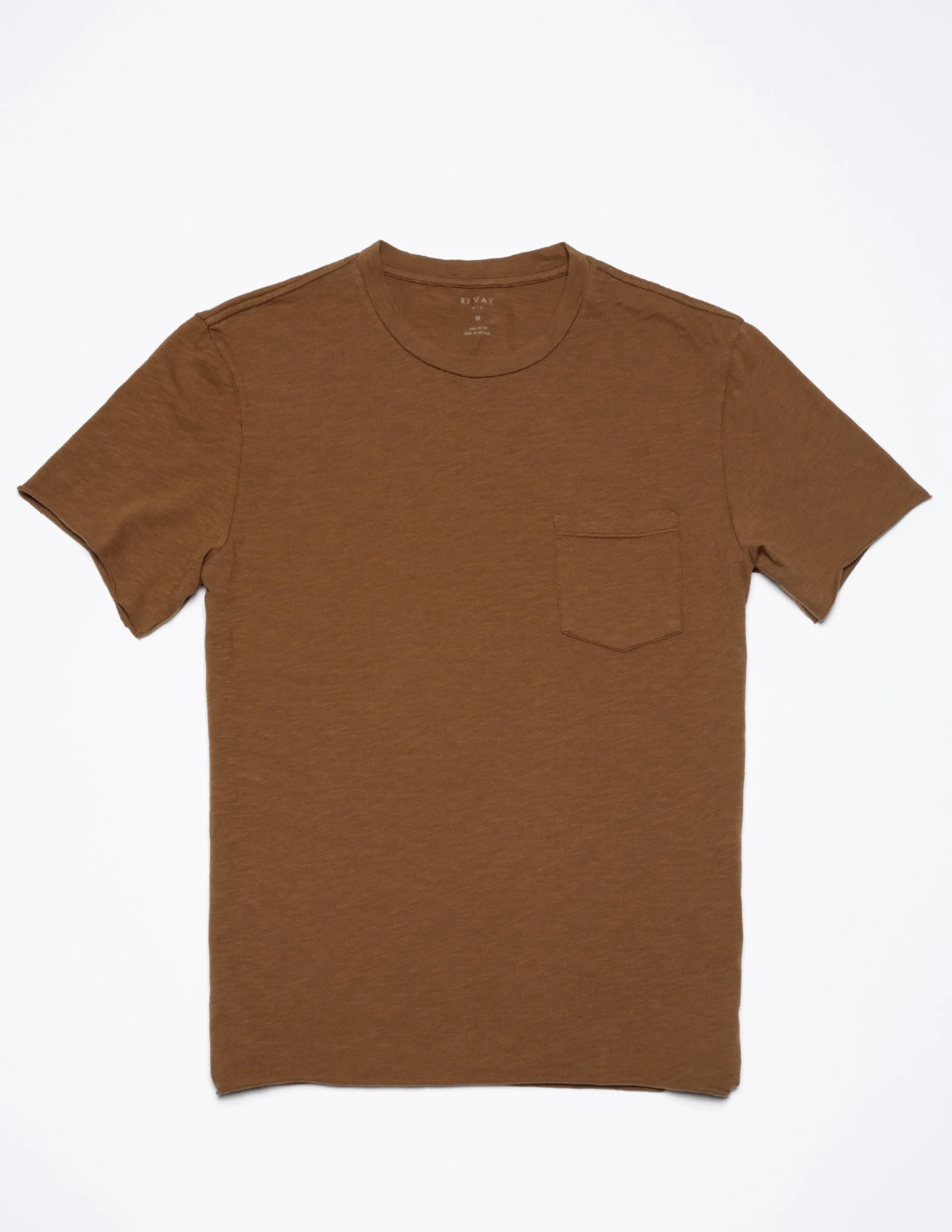 Slub Cotton Pocket Tee in Golden Brown