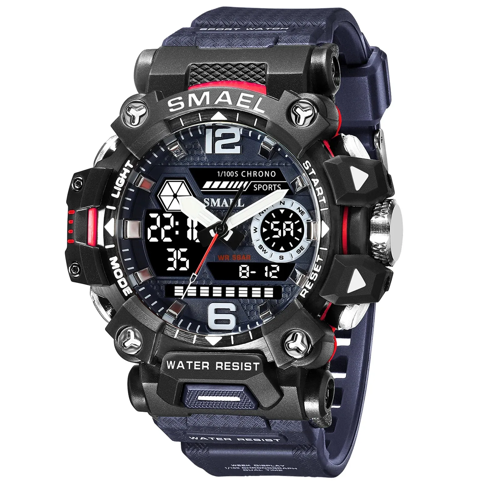 SMAEL Dual Display Waterproof Sports Watch