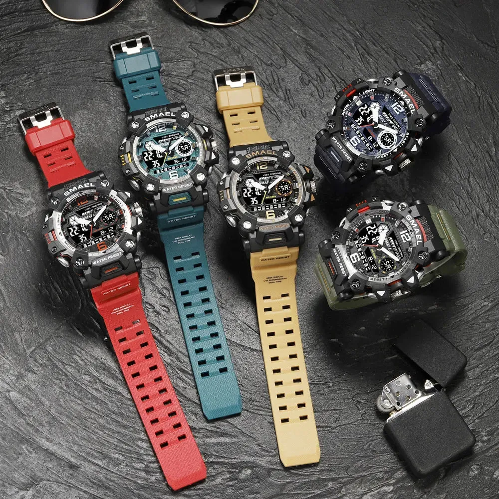SMAEL Dual Display Waterproof Sports Watch