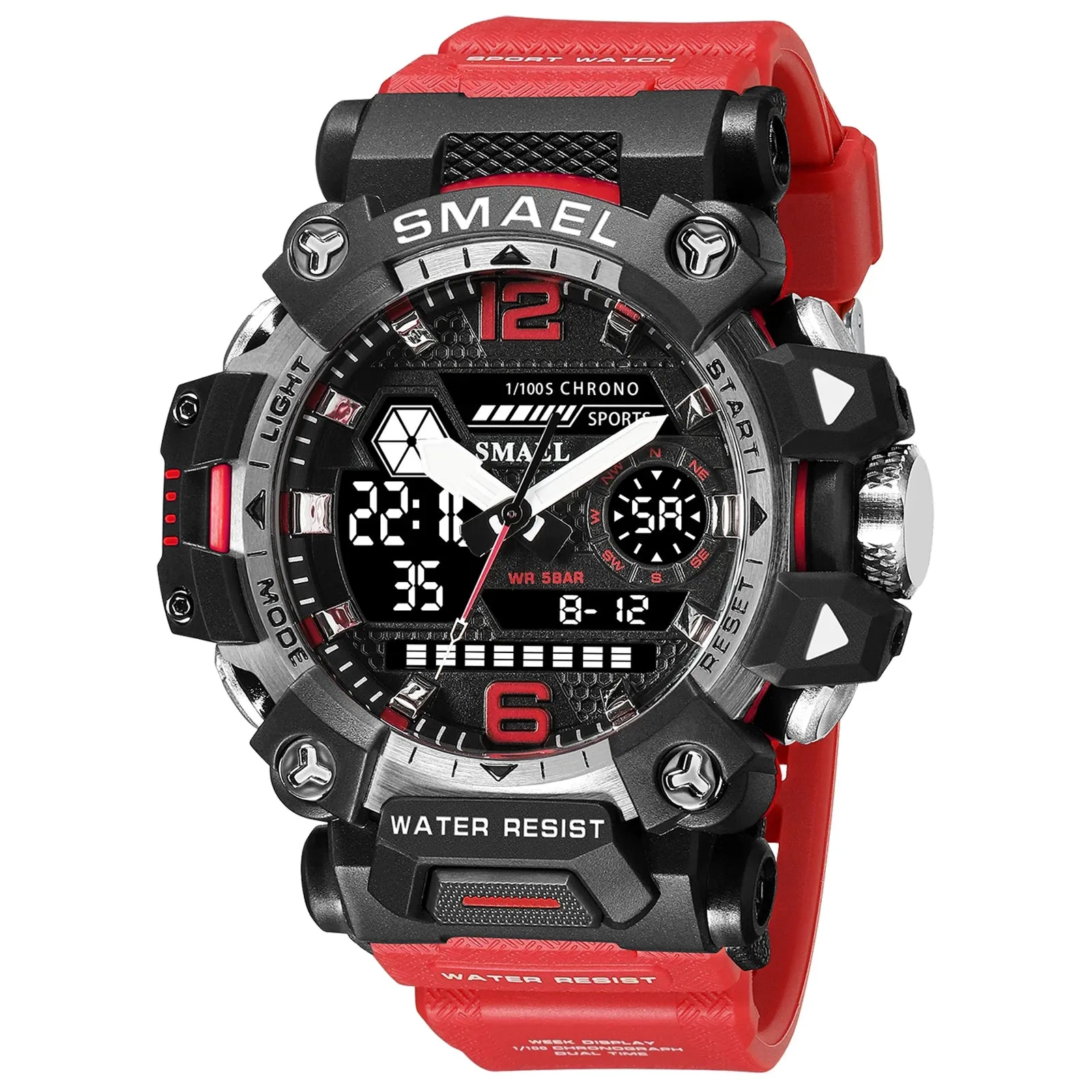 SMAEL Dual Display Waterproof Sports Watch