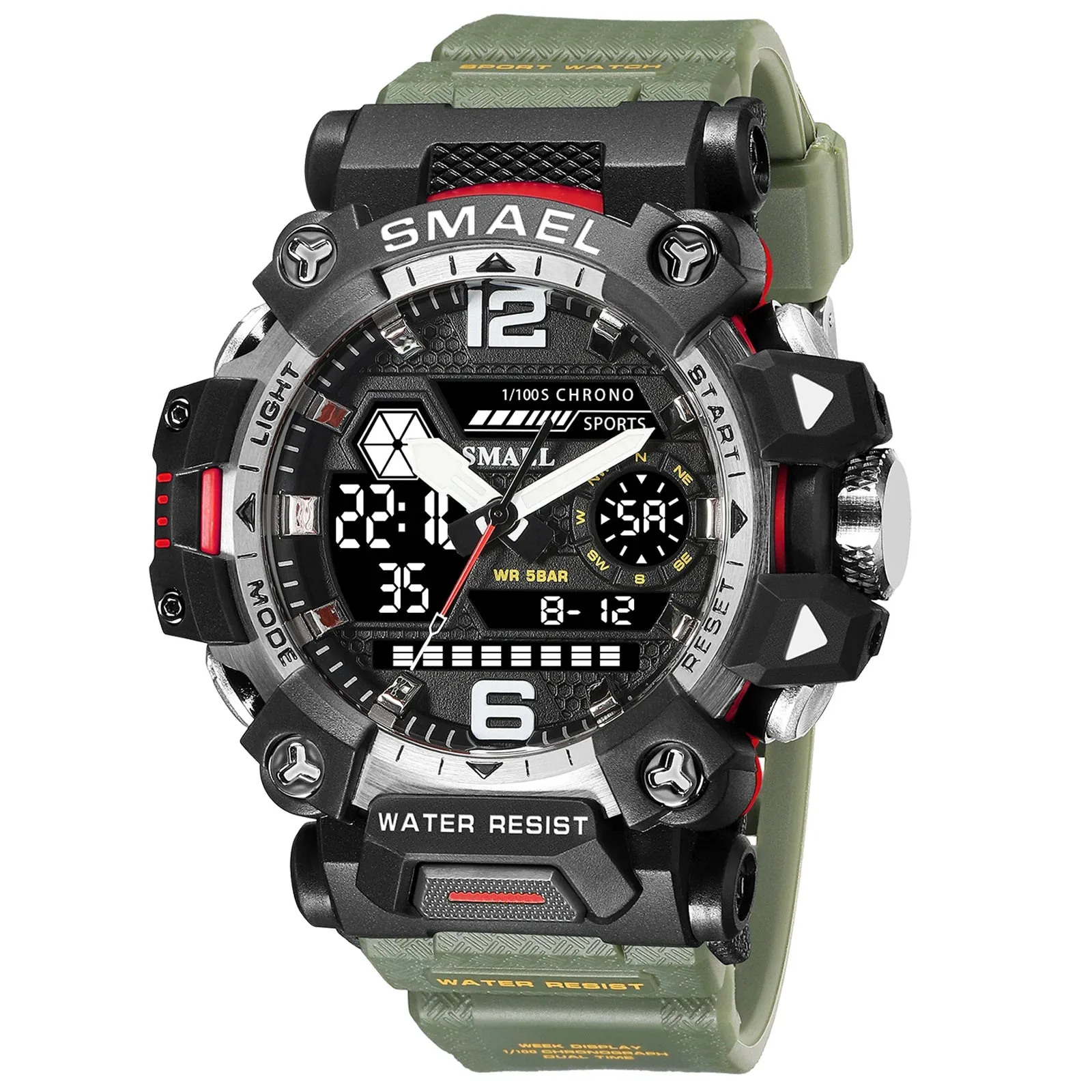 SMAEL Dual Display Waterproof Sports Watch