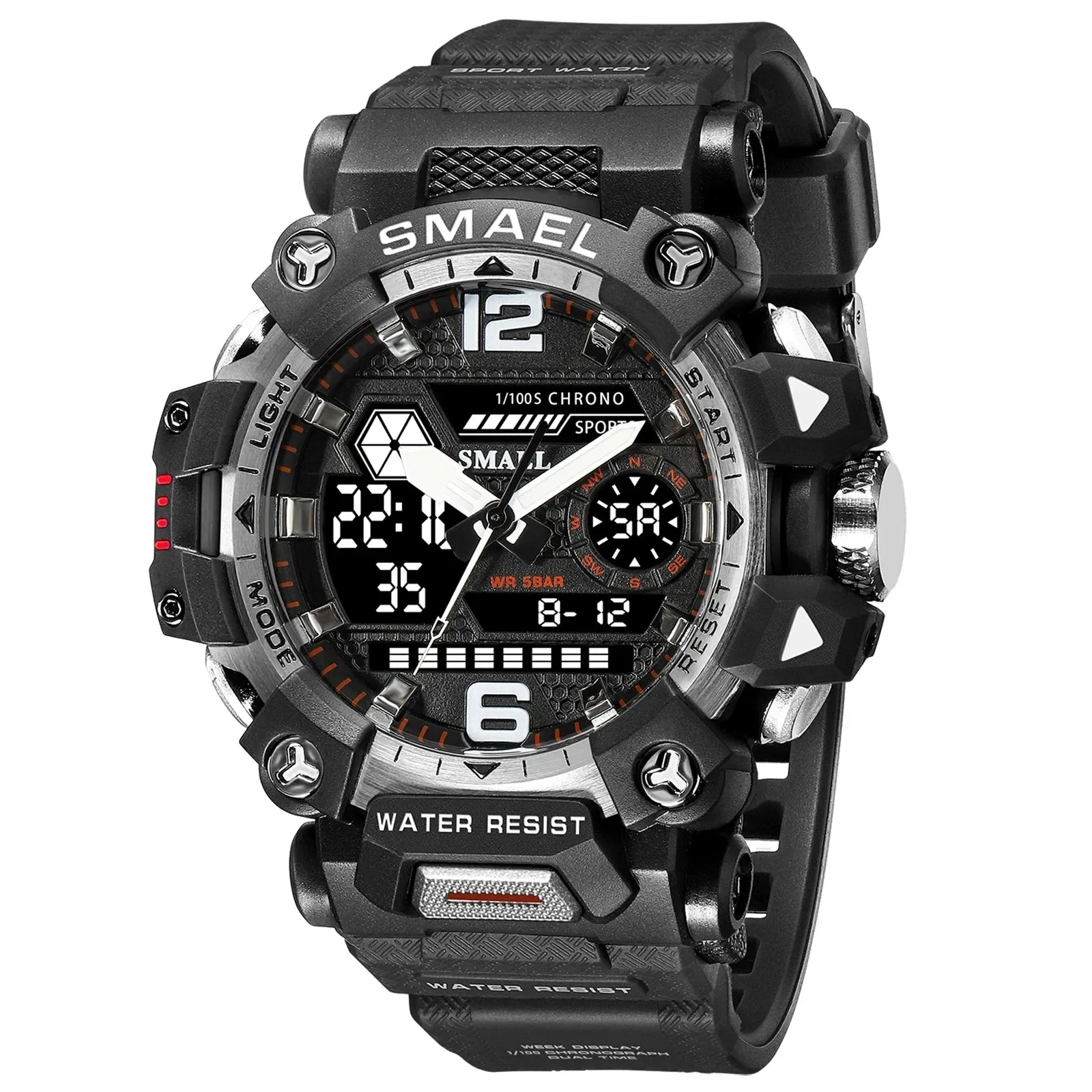 SMAEL Dual Display Waterproof Sports Watch