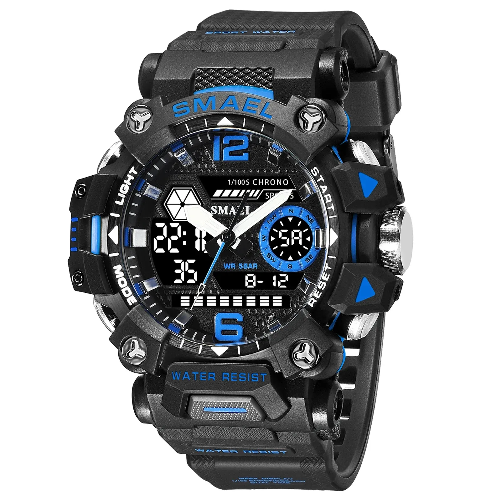 SMAEL Dual Display Waterproof Sports Watch