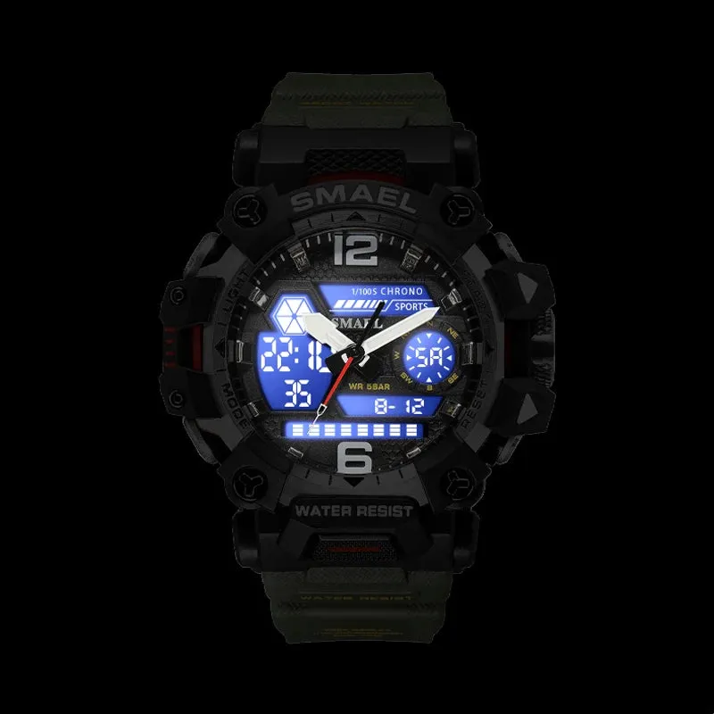 SMAEL Dual Display Waterproof Sports Watch