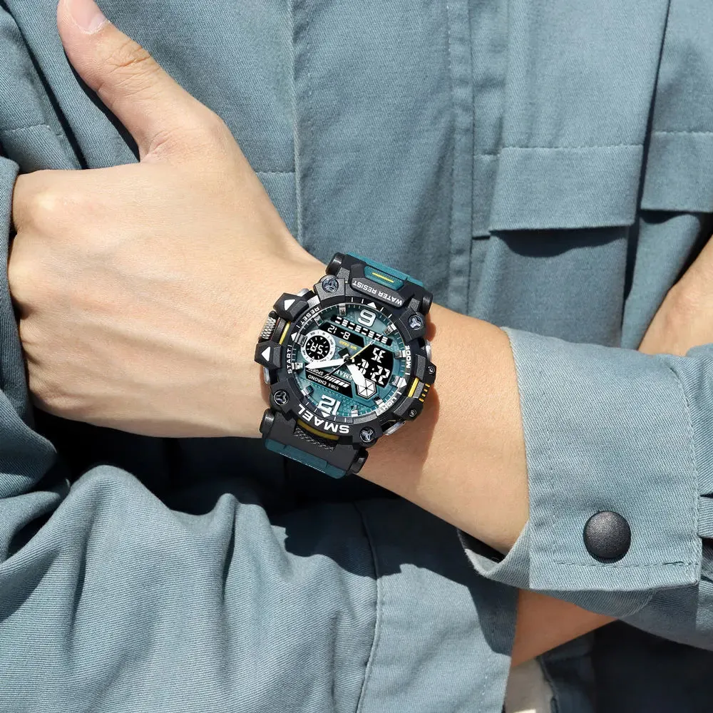 SMAEL Dual Display Waterproof Sports Watch