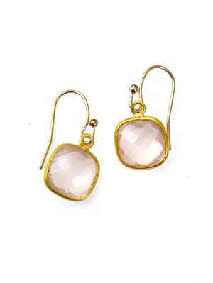 Small Rose Quartz Vermeil Earrings