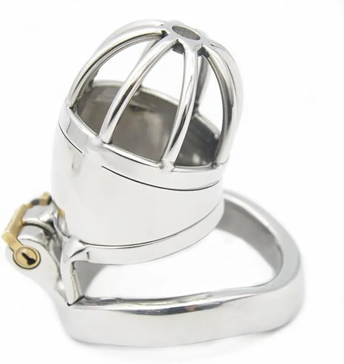 Small Stainless Steel Chastity Cage – Discreet Design With Integral Lock And Birdcage Style End