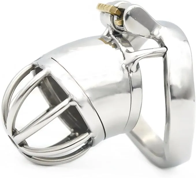 Small Stainless Steel Chastity Cage – Discreet Design With Integral Lock And Birdcage Style End
