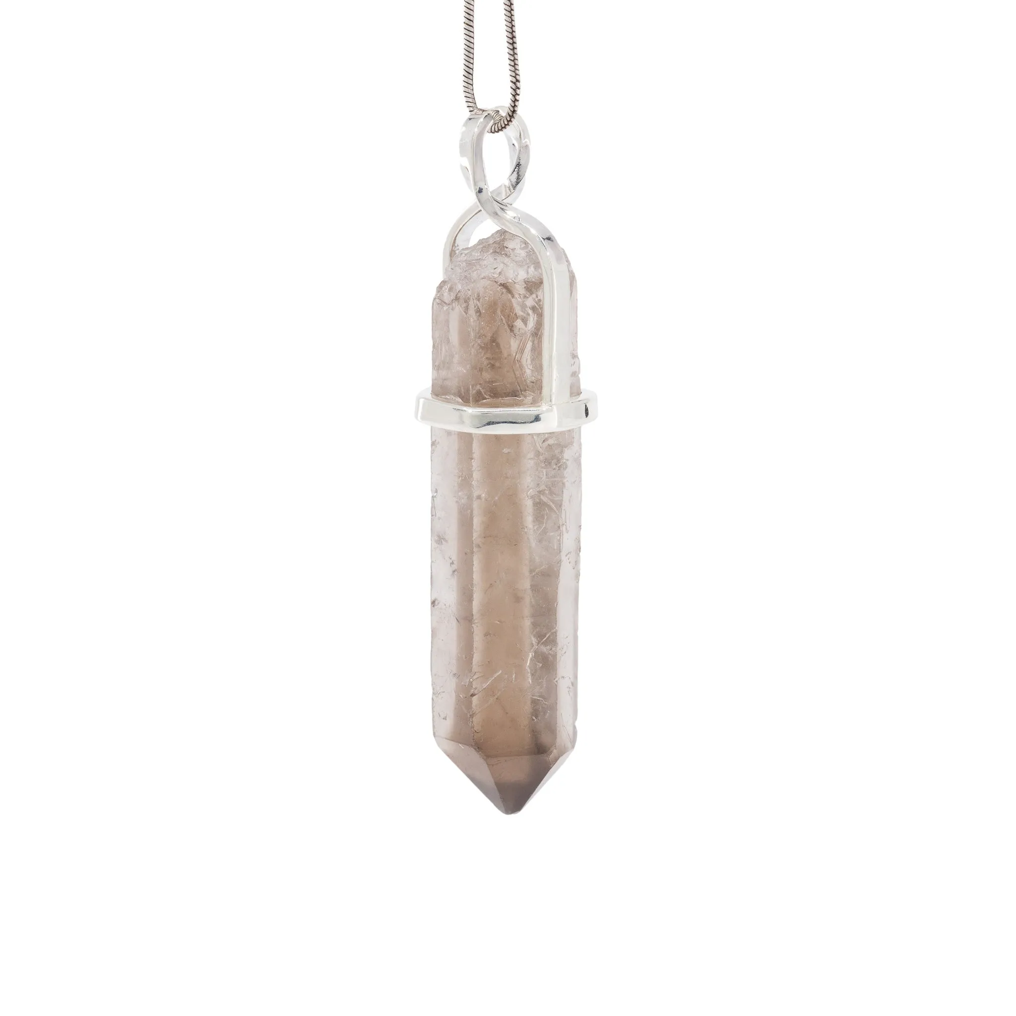 Smoky Quartz 41.99ct Sterling Silver Handcrafted Natural Crystal Pendant