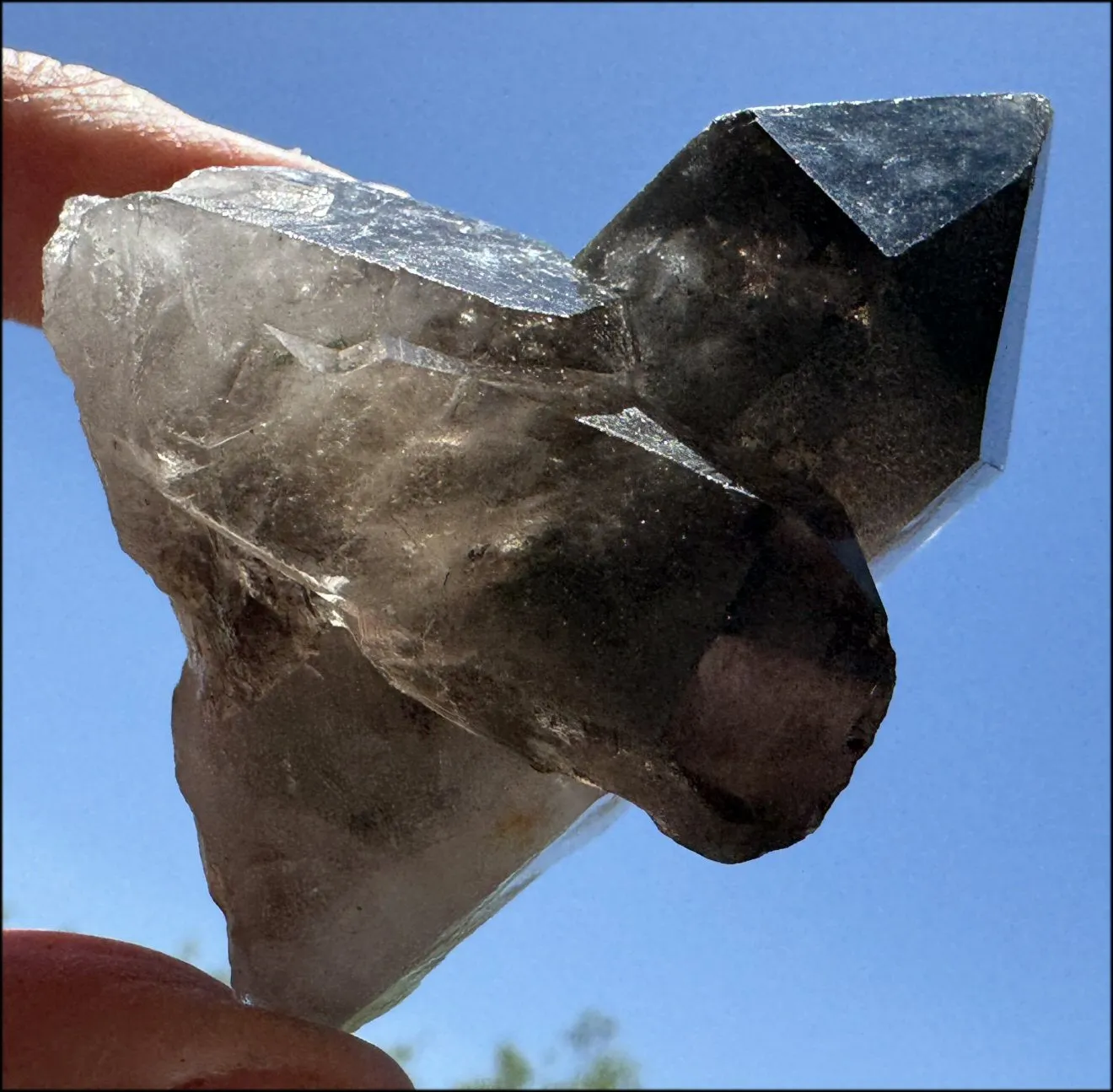 Smoky Quartz Crystal Cluster with Hematite - Root Chakra, Grounding