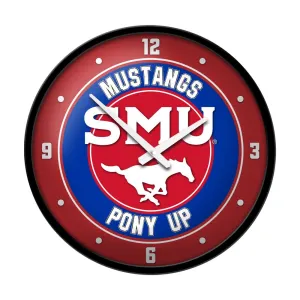 SMU Mustangs: PONY UP - Modern Disc Wall Clock
