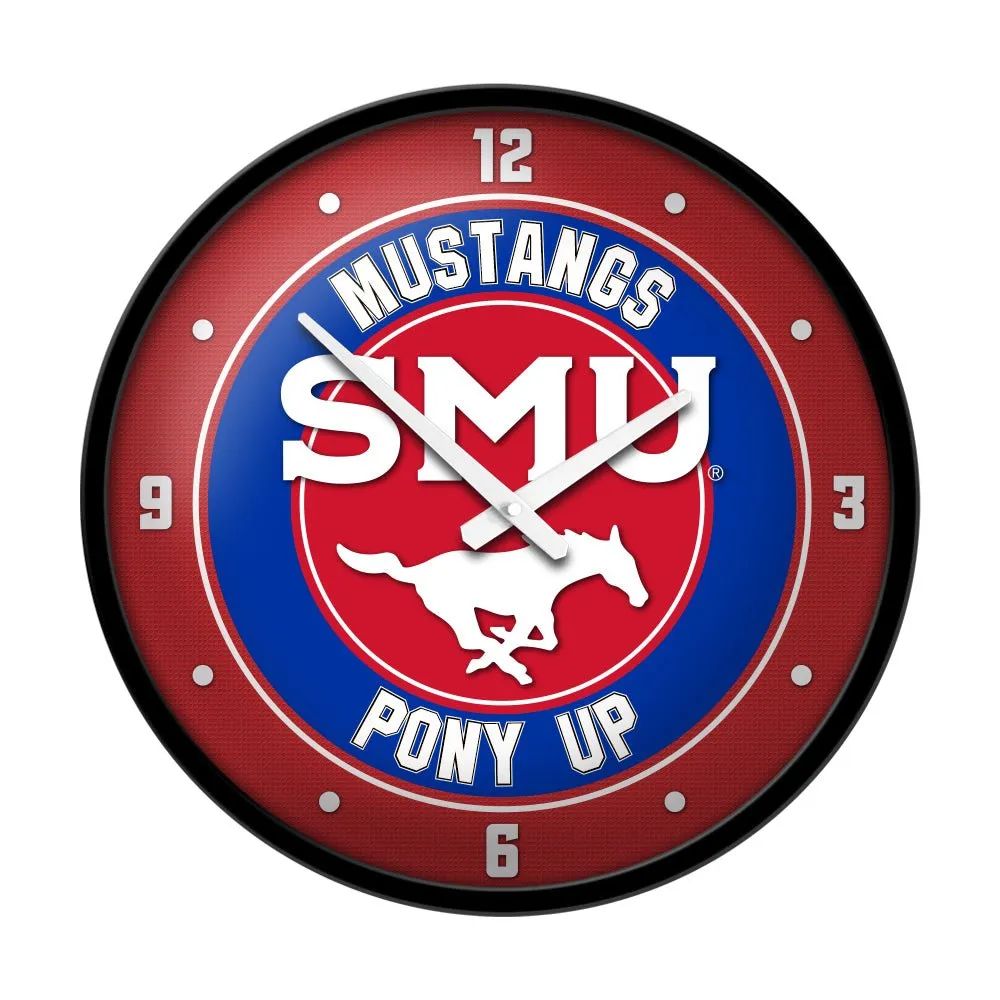 SMU Mustangs: PONY UP - Modern Disc Wall Clock