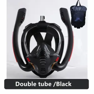 Snorkelling Mask Double Tube Silicone Full Dry Diving Adult Swimming Goggles
