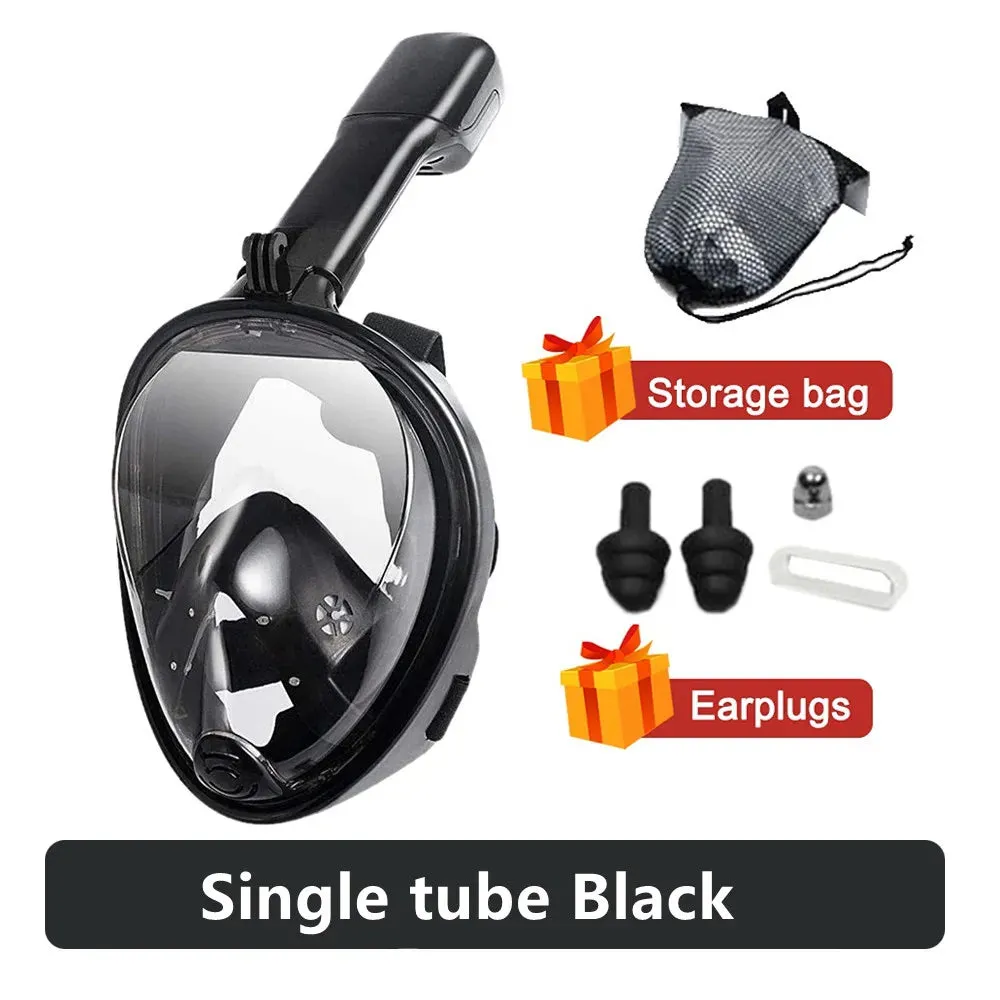 Snorkelling Mask Double Tube Silicone Full Dry Diving Adult Swimming Goggles