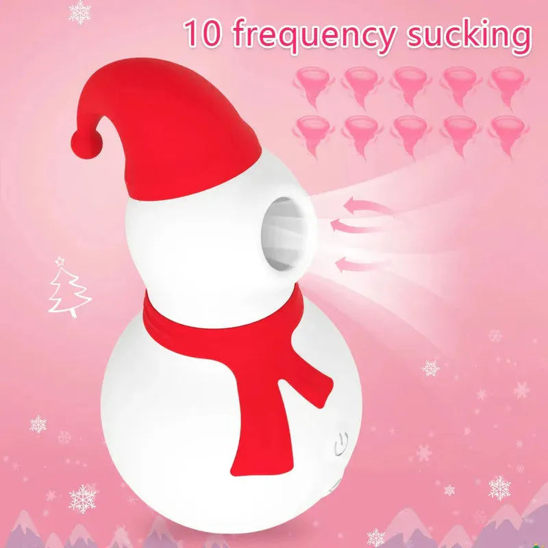 Snowman Pro Christmas Sex Toy: 10 Intense Sucking Frequencies, Waterproof & USB Rechargeable Clitoral Vibrator