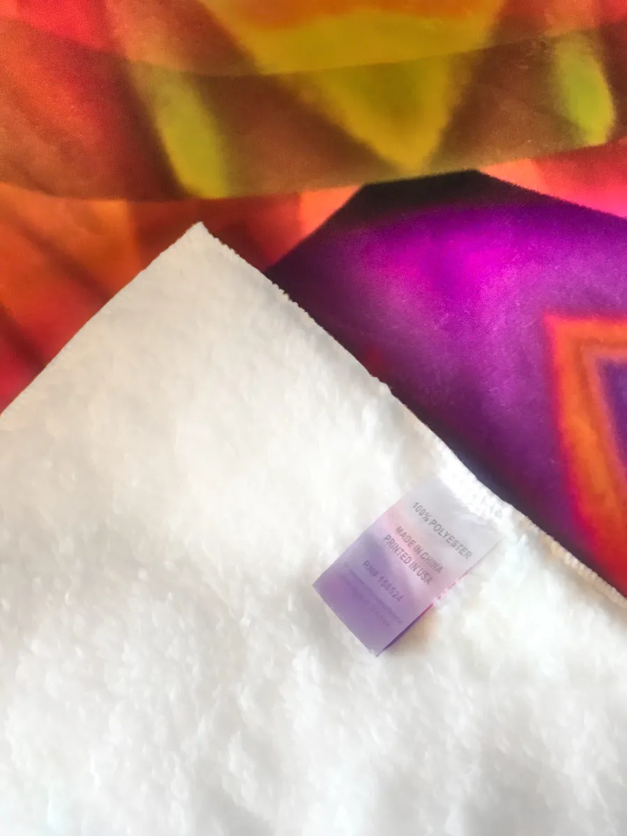 Soft Lap Blanket, Velvety Minky Throw With Furry Sherpa, Mandala Art Home Decor - "Connections"