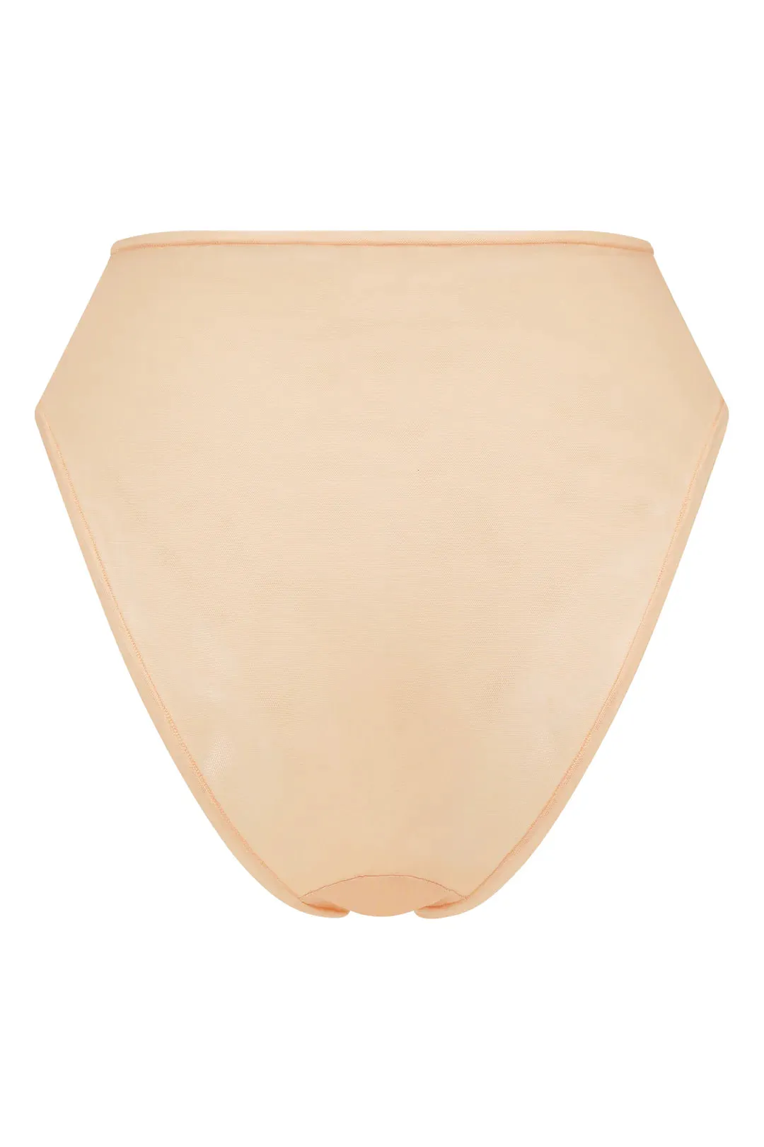 Soft Mesh High Waisted Knicker in Beige