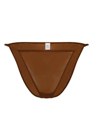 Soft Mesh String Bikini in Chestnut