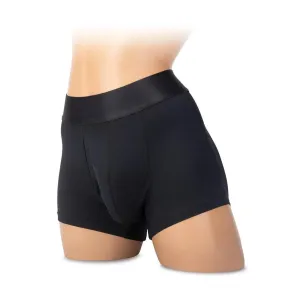 Soft Packing Boxer with Elastic Waistband and Discrete Packer Pouch in Classic Black Colour