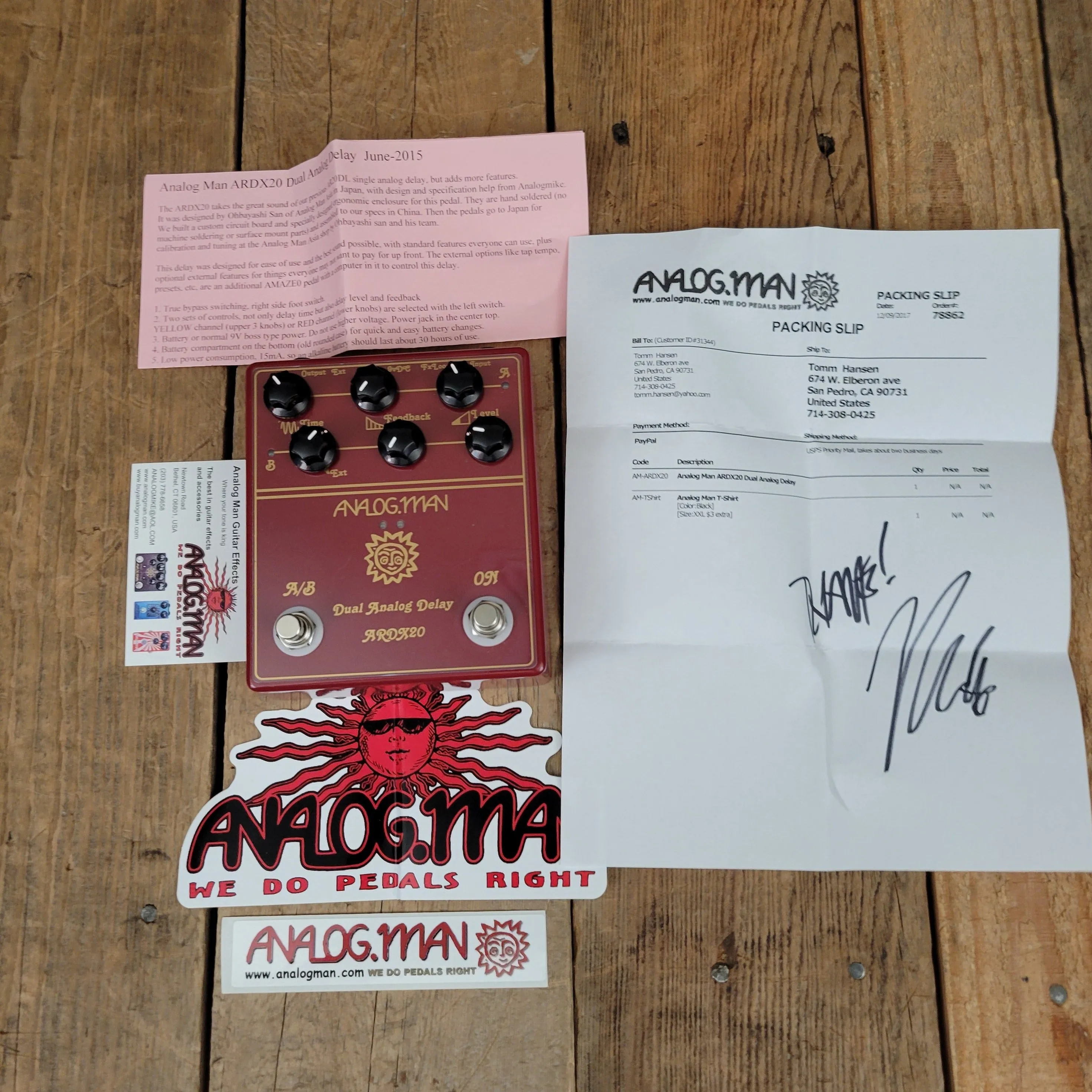 Sold - Analogman ARDX20 Dual Analog Delay