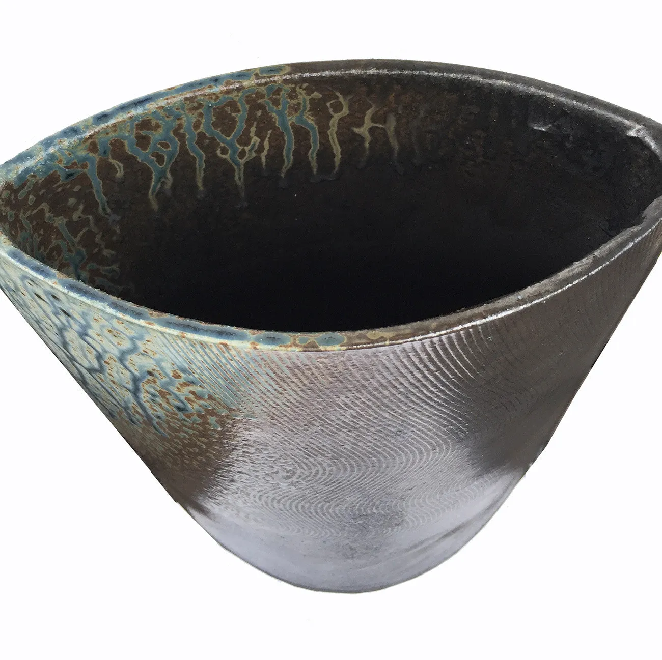SOLD Richard Aerni Studio Pottery Ash-Glazed Stoneware Vase Vessel, 1988