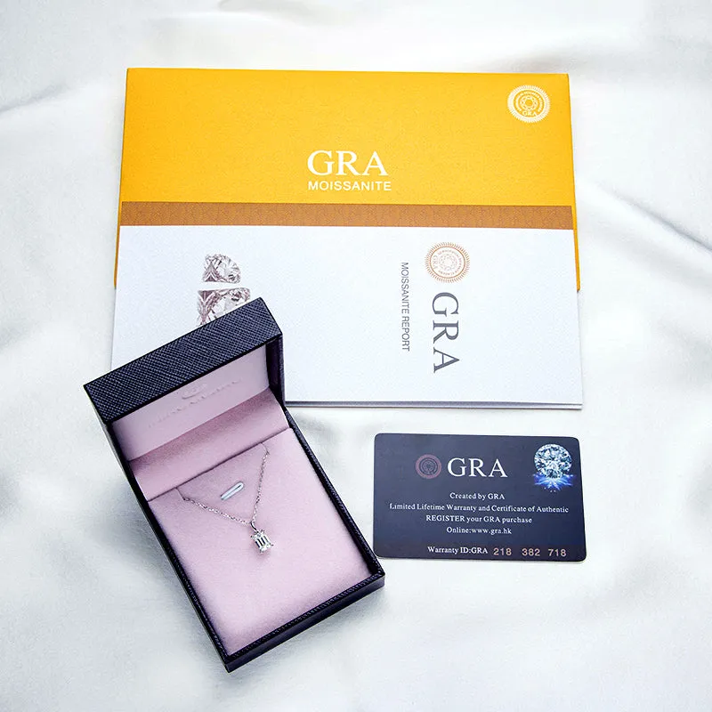 Solitaire Emerald Cut 1 Carat Moissanite Pendant Necklace