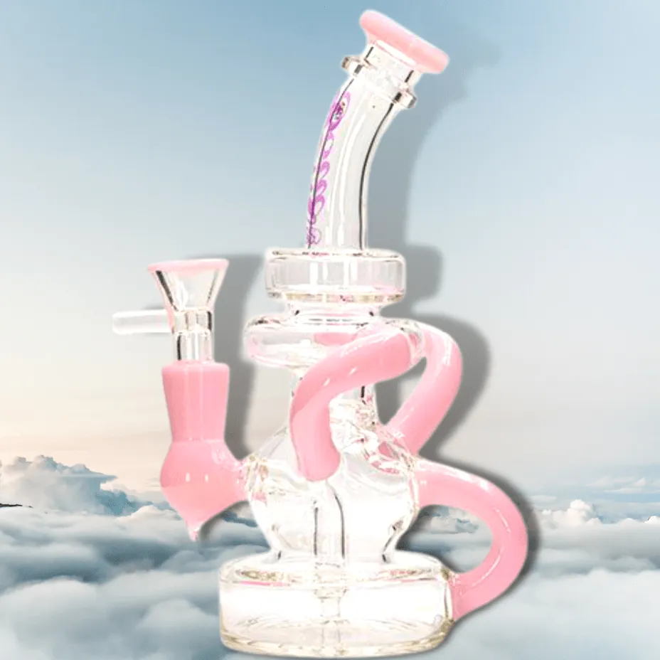 Soul Glass 2-in-1 Bent Neck Recycler 8"