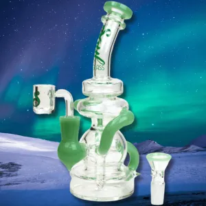 Soul Glass 2-in-1 Bent Neck Recycler 8"
