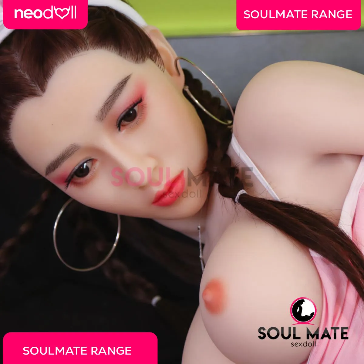 SoulMate - Silicone Jocelyn - Silicone TPE Hybrid Sex Doll - Implanted Hair - 155cm - White