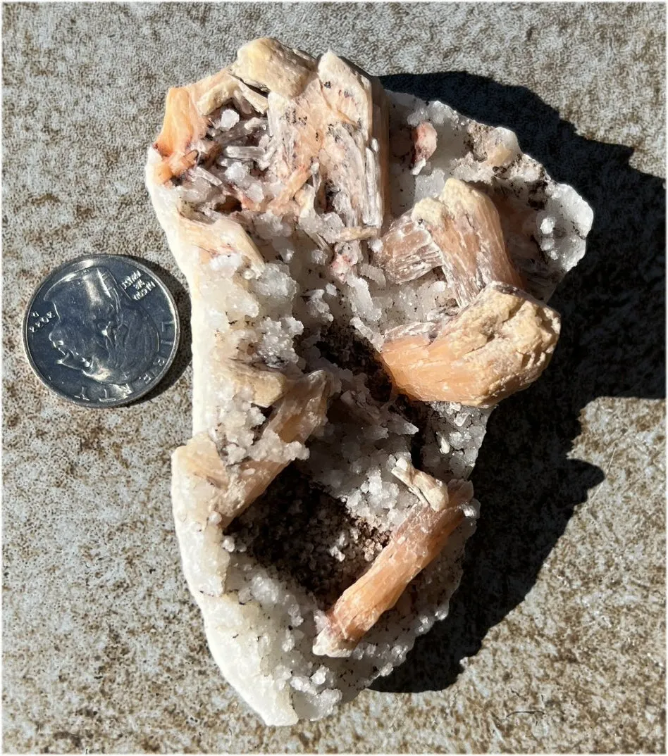 ~Sparkly~ Orange STILBITE   Druzy Quartz Specimen - Intuition, Creativity