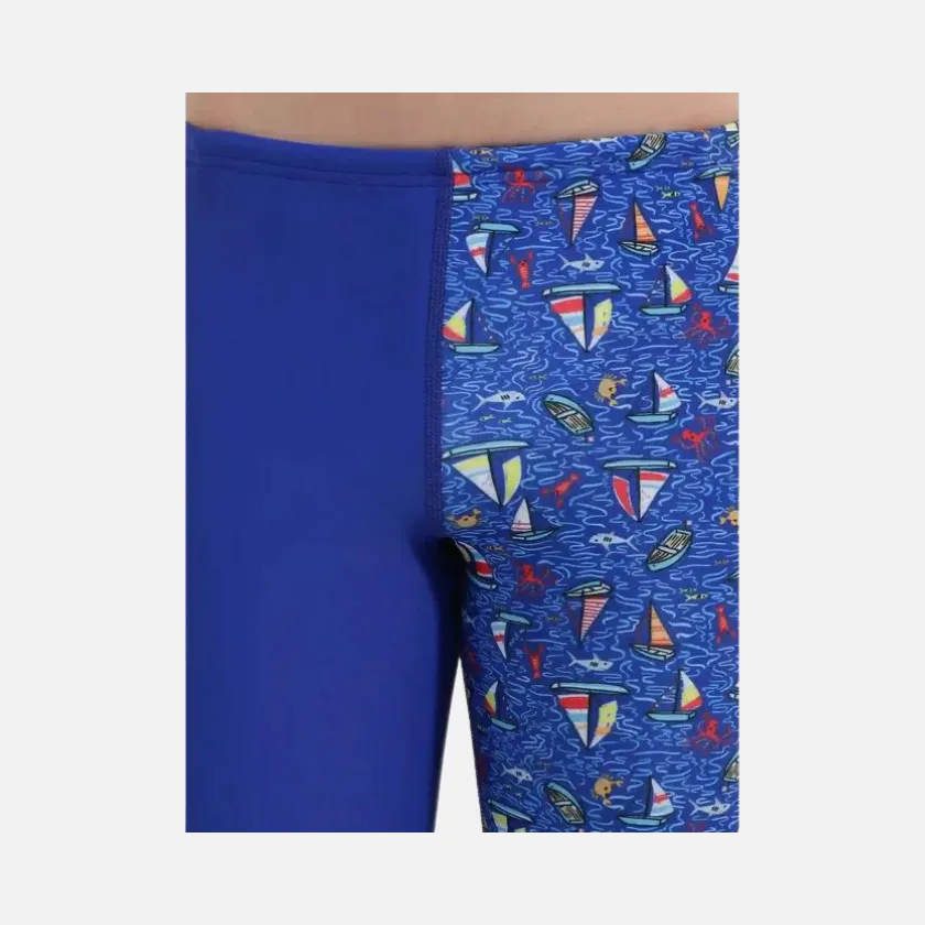 Speedo All Over Digital Printed Junior Kids Swimming Jammer -True Cobalt/White