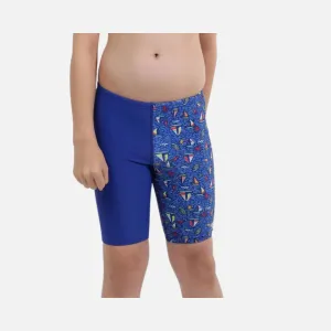 Speedo All Over Digital Printed Junior Kids Swimming Jammer -True Cobalt/White