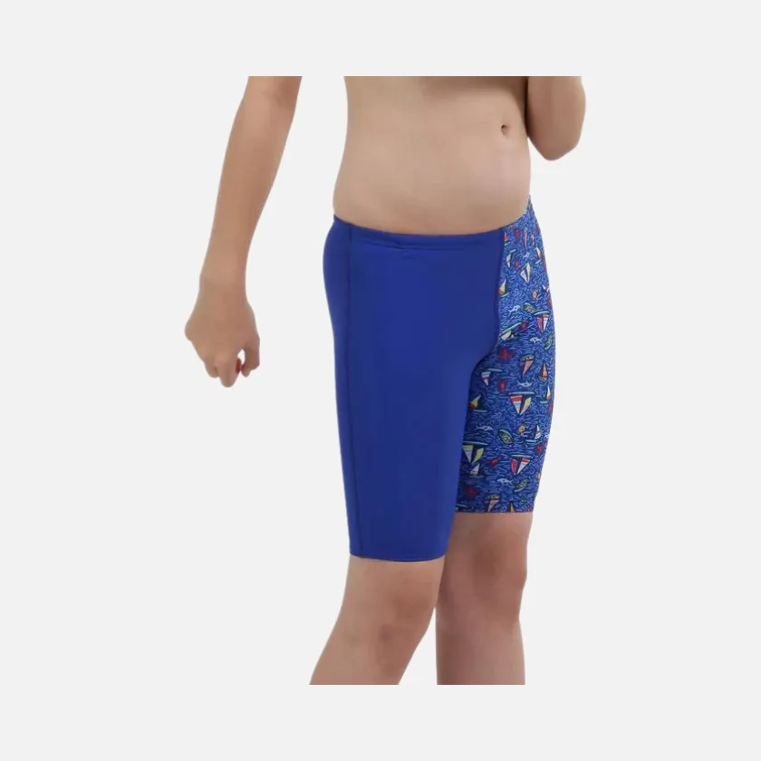 Speedo All Over Digital Printed Junior Kids Swimming Jammer -True Cobalt/White