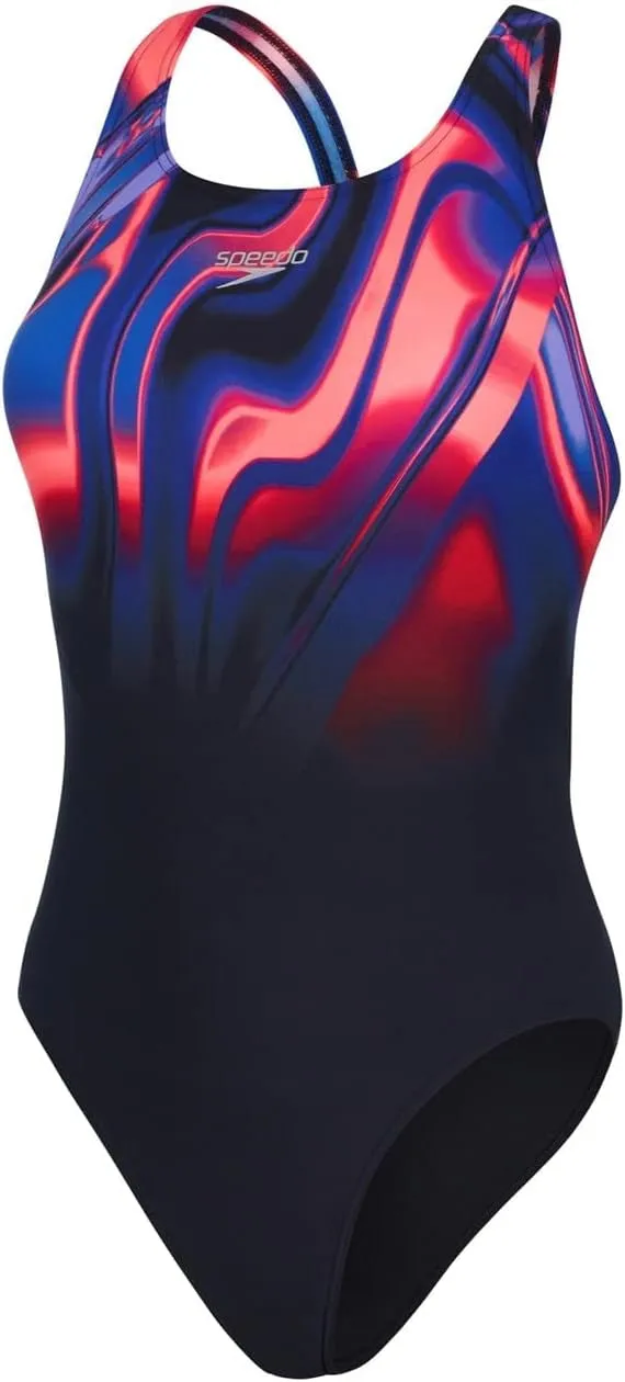 Speedo Placement Digital Powerback Womens Swimsuit - Black