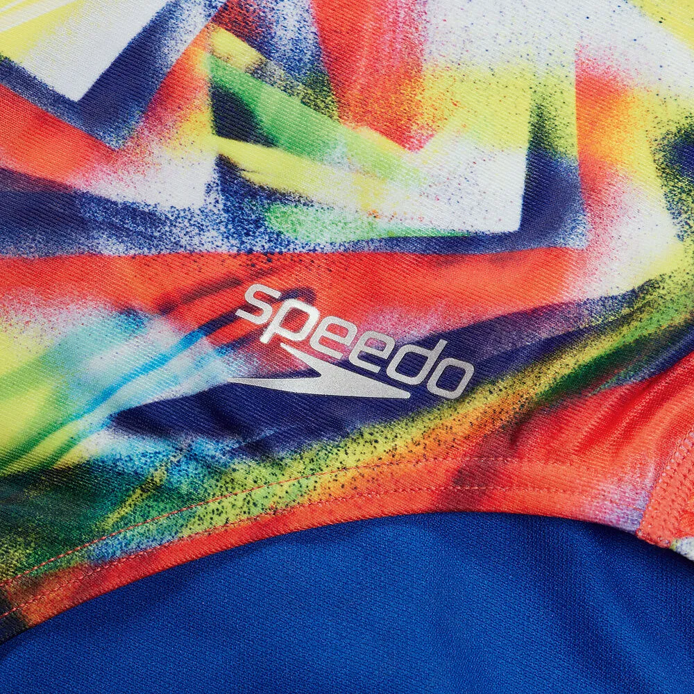 SPEEDO WOMENS BATHERS ALL OVER DIGITAL POWERBACK
