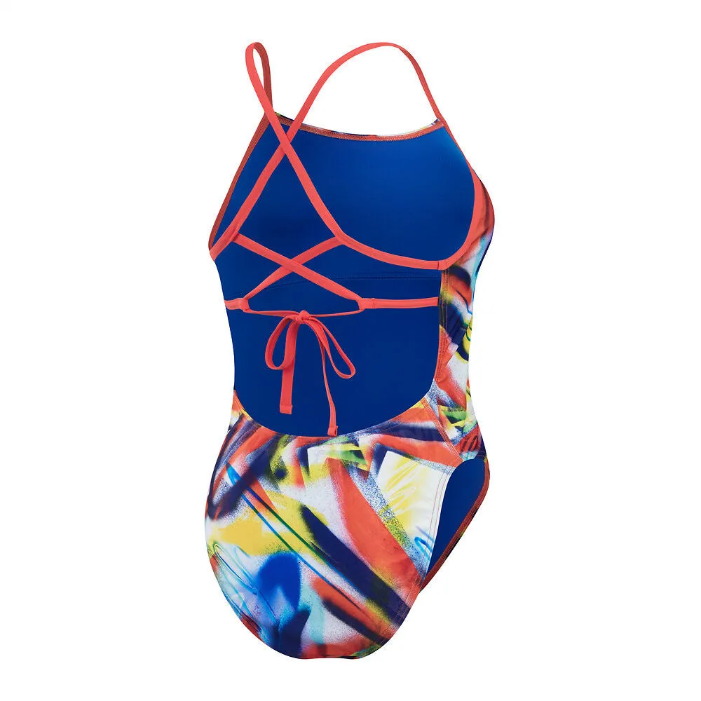 SPEEDO WOMENS BATHERS ALL OVER DIGITAL POWERBACK