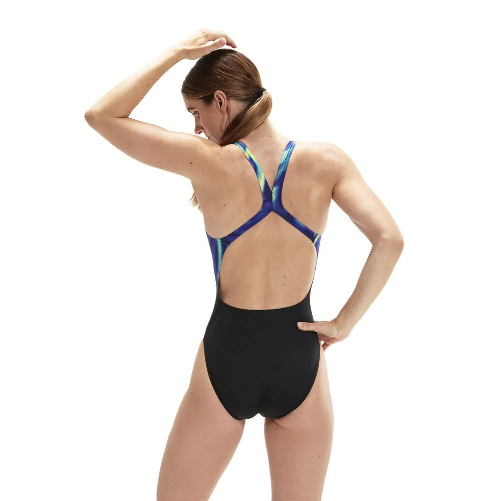 Speedo Womens Placement Digital Powerback One Piece