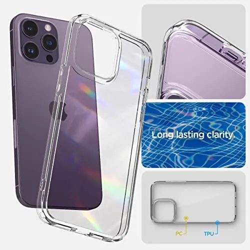 Spigen Ultra Hybrid [Anti-Yellowing Technology] Designed for iPhone 14 Pro Max Case (2022) - Crystal Clear