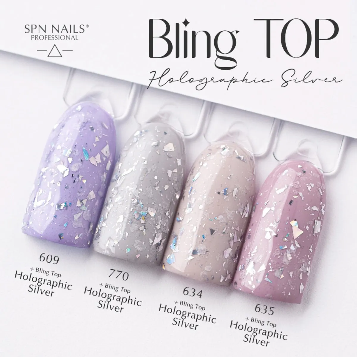 SPN Nails UV LaQ Bling Top Holographic Silver