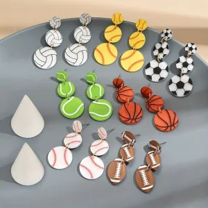 Sporty Chic Handmade Polymer Clay  Sports Ball Earrings