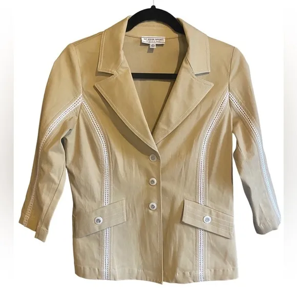 ST JOHN Sport Woman’s Crochet Detailed Blazer, Size P