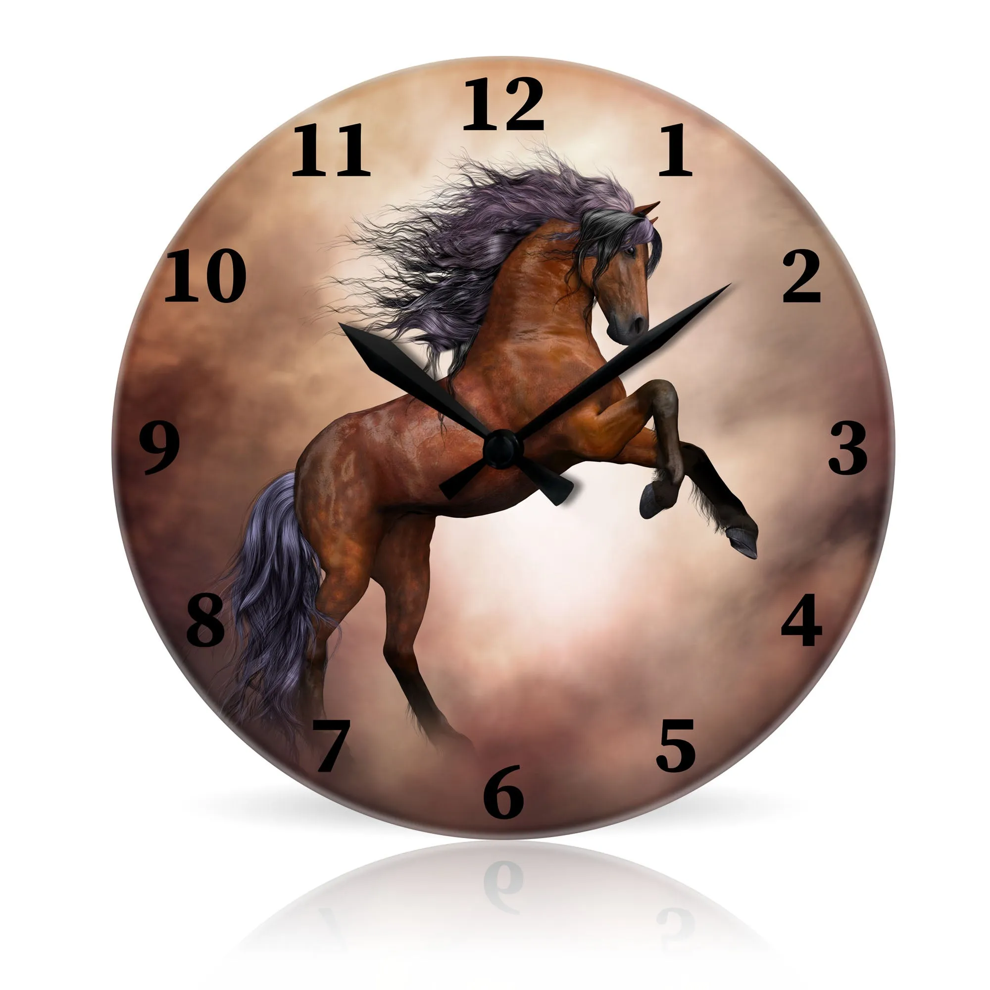 Stallion <br>Round Acrylic Wall Clock 10.75"