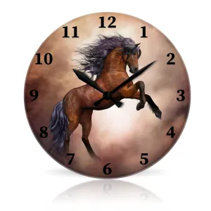 Stallion <br>Round Acrylic Wall Clock 10.75"