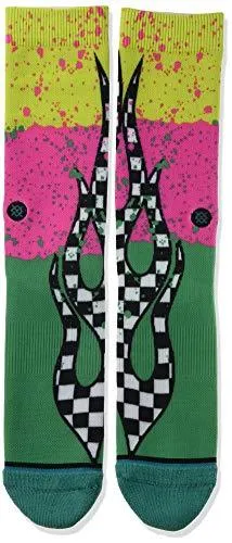Stance Flame Blocks Socks Large Teal