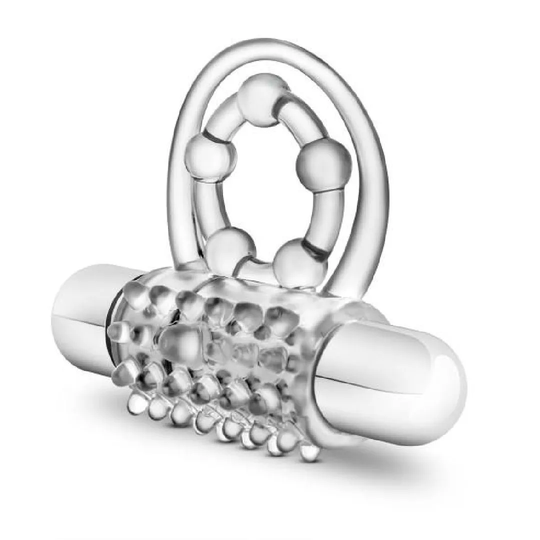 Stay Hard Clitifier Beginner Vibrating Couples Cock Ring - Clear