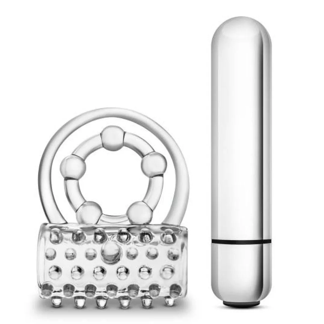 Stay Hard Clitifier Beginner Vibrating Couples Cock Ring - Clear